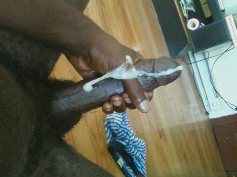 10 Inch Black Cock Explodes