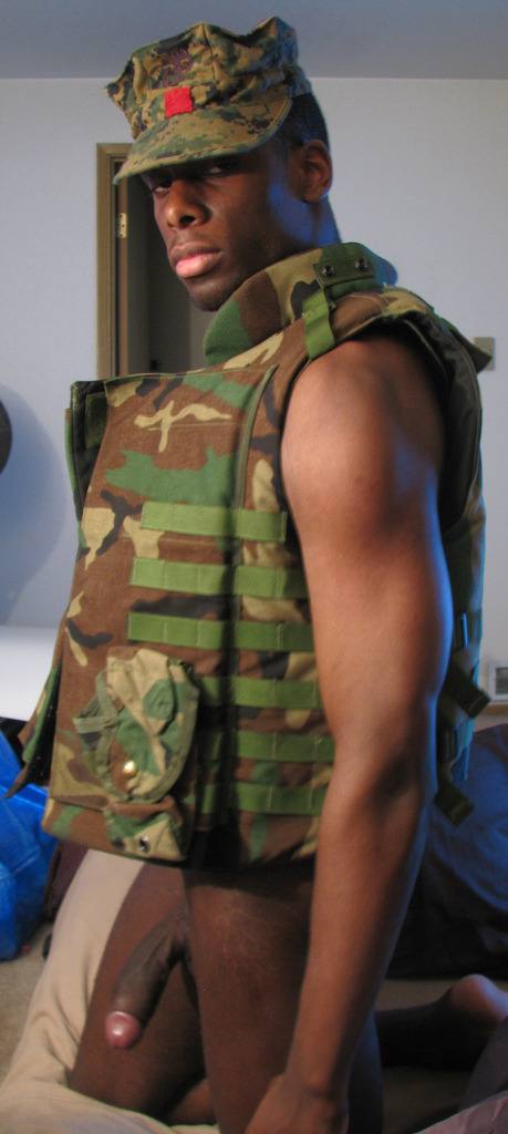 Black Man In Combat Gear