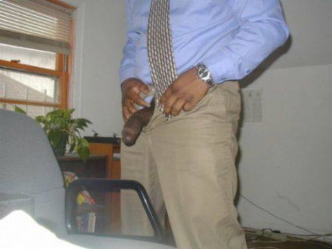 Black Boss Showing Off His Cock
