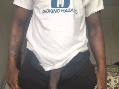 Nigger Flaps Out Jet Black Monster Cock